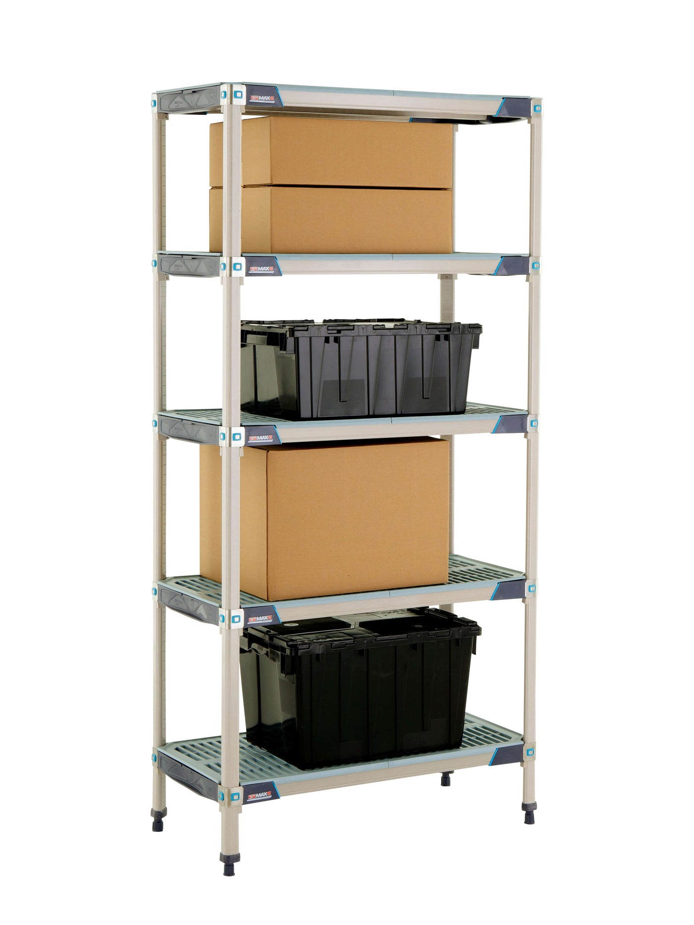 Metro Plastic Shelving Storage With Adjustable Heights And Removable Shelf Mats