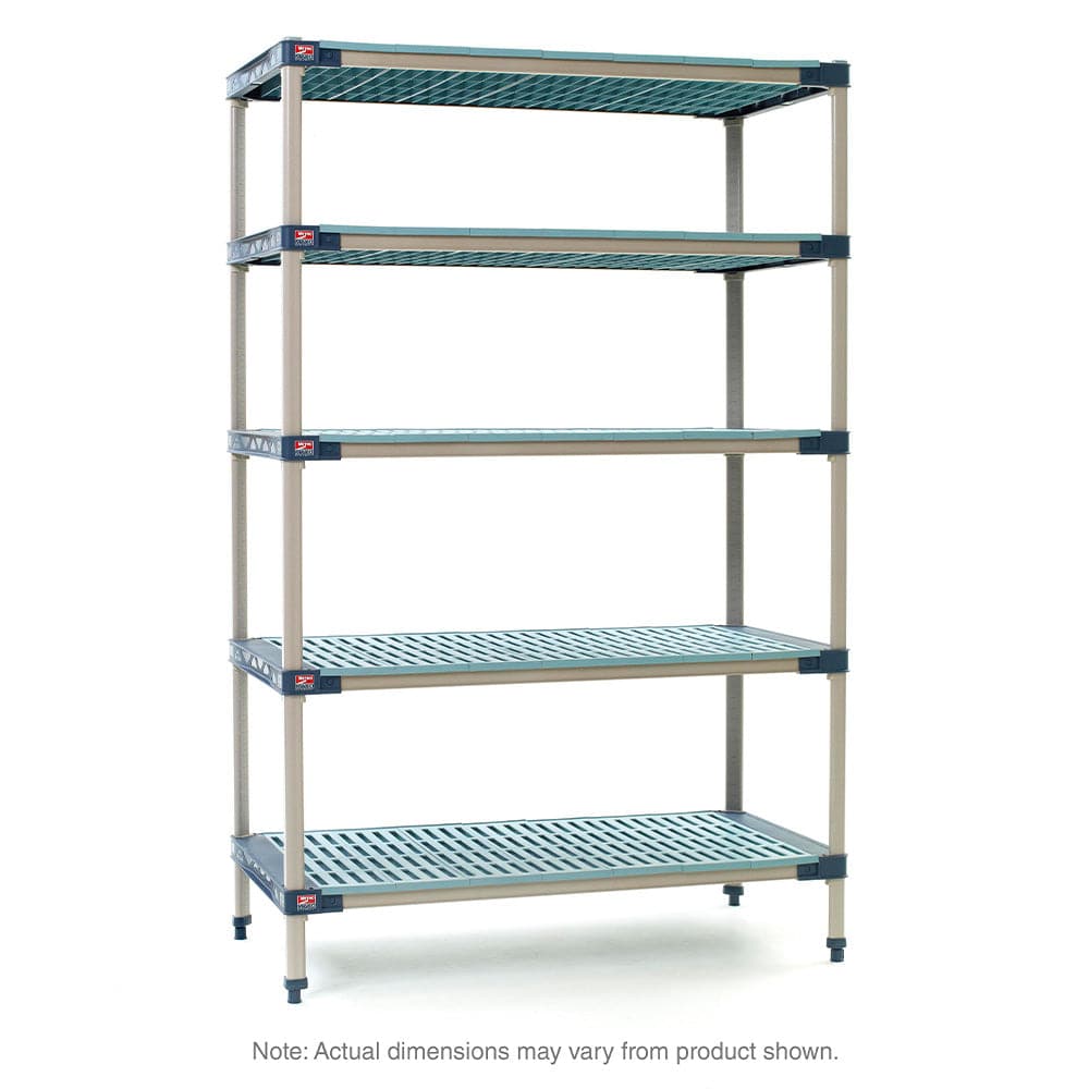 MetroMax 4 - 5-Shelf Plastic Industrial Shelving Starter Unit - Metro