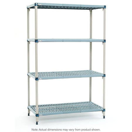 MetroMax Q S-4 4-Shelf Plastic Industrial Shelving Starter Unit - Metro