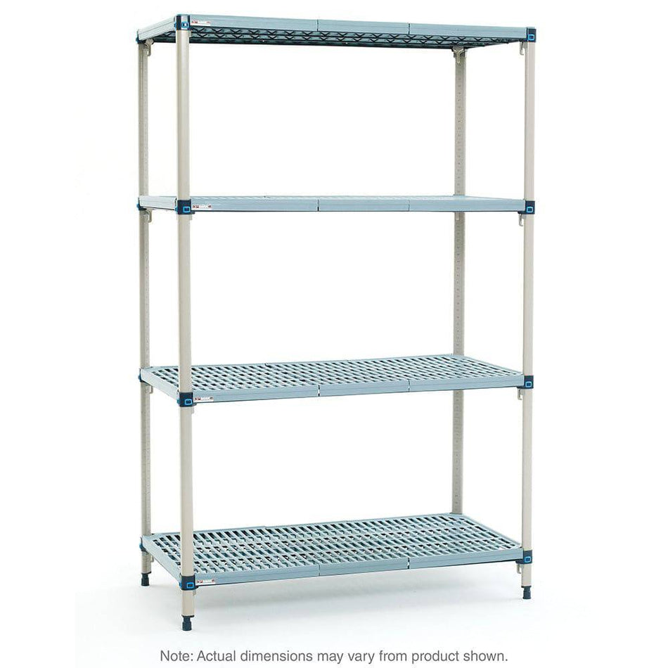 MetroMax Q S-4 4-Shelf Plastic Industrial Shelving Starter Unit - Metro