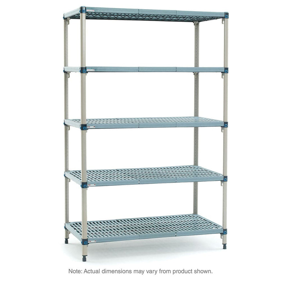 MetroMax 5-Shelf Plastic Industrial Shelving Starter Unit - Metro