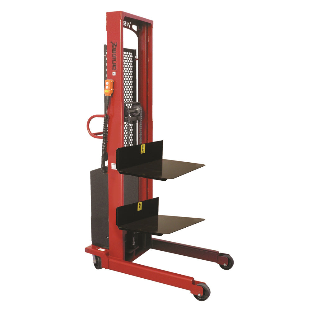 Fixed Base Powered Stacker with 30" x 33" Platform, 2000 lb Capacity - Wesco