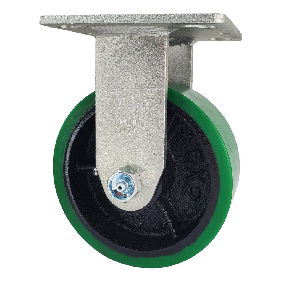 5" x 2" Polyon Cast Wheel Rigid Caster - 1100 lbs. Capacity - Durable Superior Casters