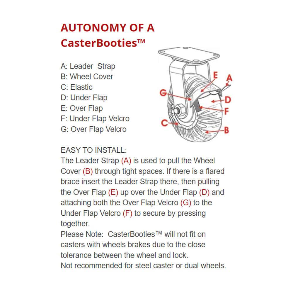 Lightweight Caster Booties (1 Dozen) - Tire Booties