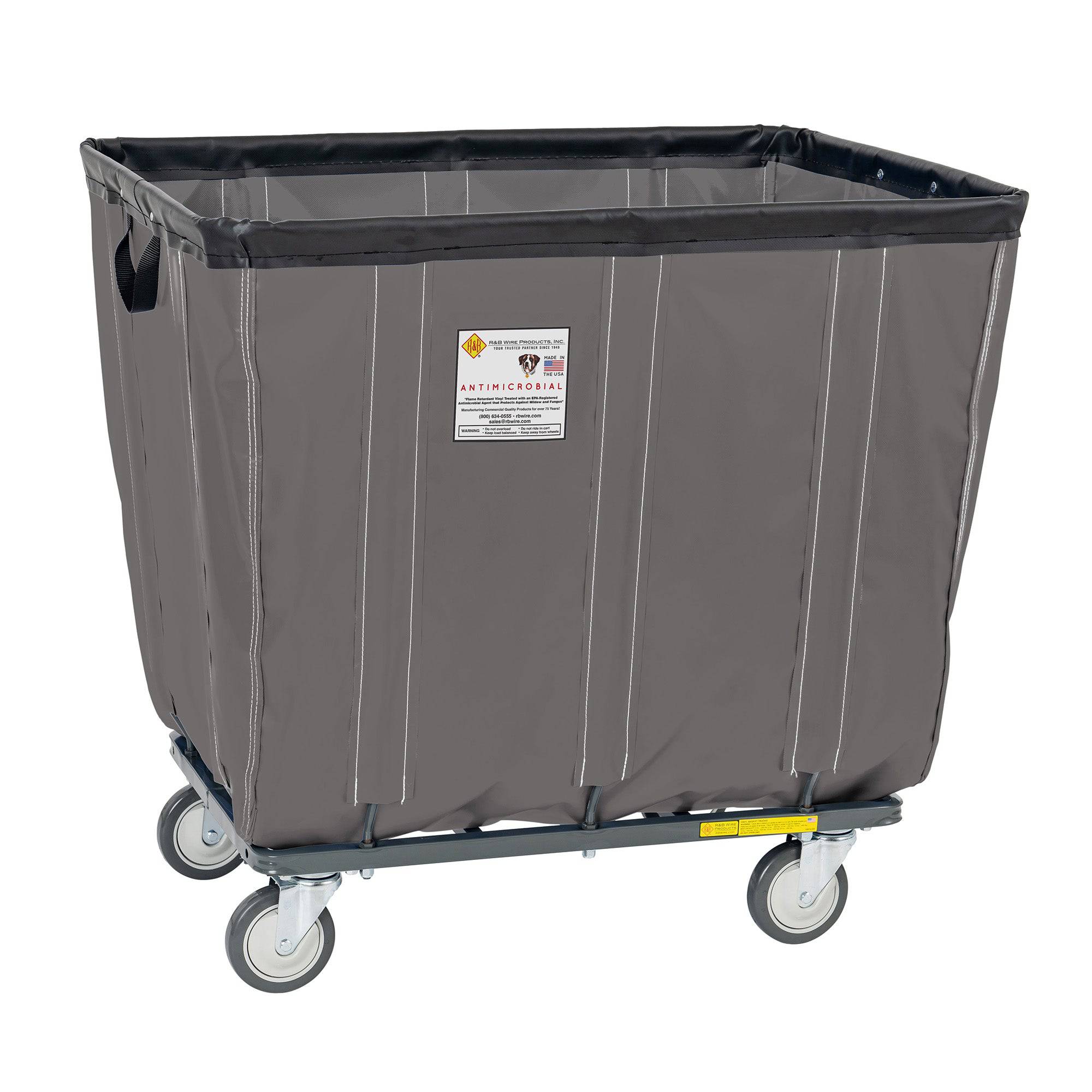 Vinyl Basket Truck with Antimicrobial Liner - 20 Bushel - Knocked Down - R&B Wire