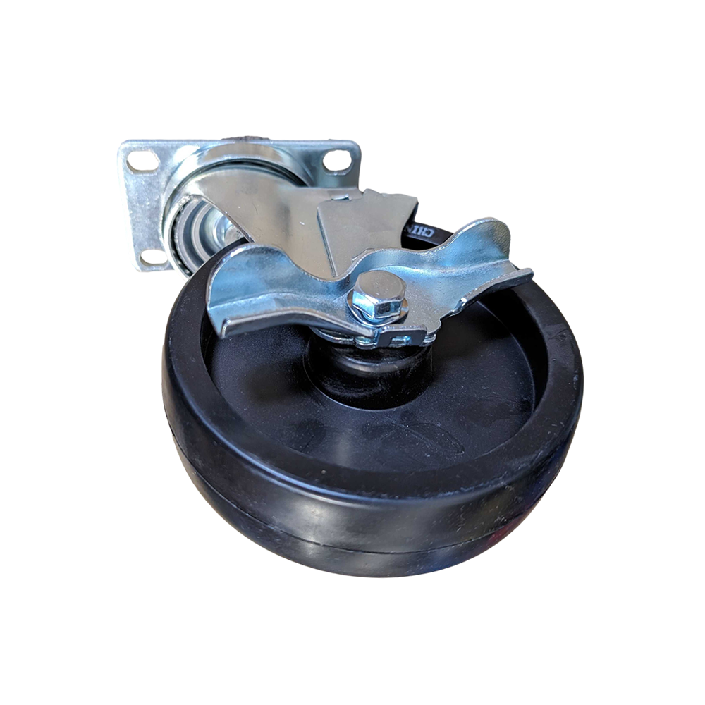 5" x 1-1/4" Polyolefin Wheel Swivel Caster w/Top Lock Brake - 200 lbs. Capacity - Durable Superior Casters