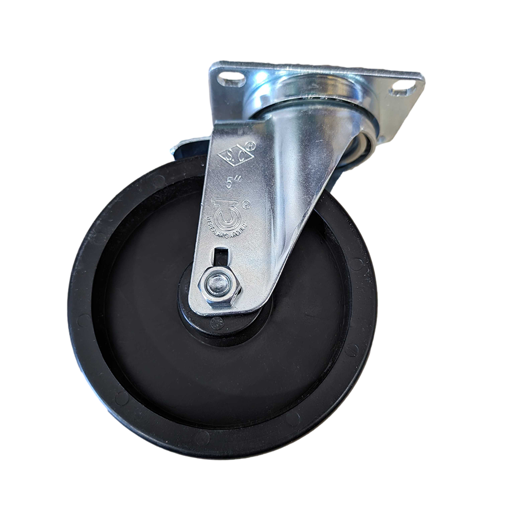 5" x 1-1/4" Polyolefin Wheel Swivel Caster w/Top Lock Brake - 200 lbs. Capacity - Durable Superior Casters