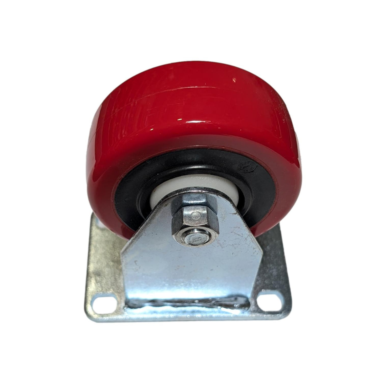 3" x 1-1/4" Poly Pro Wheel (Red) Rigid Caster - 300 Lbs. Capacity - Durable Superior Casters