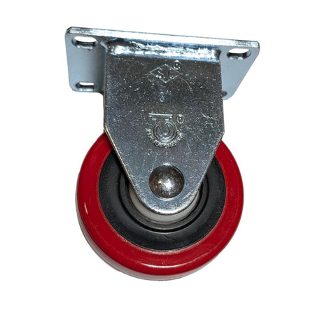 3" x 1-1/4" Poly Pro Wheel (Red) Rigid Caster - 300 Lbs. Capacity - Durable Superior Casters