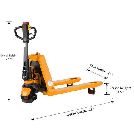 Lithium Full Electric Pallet Jack, 3300 lbs Capacity, 48" x 27" Forks - Apollo Forklift