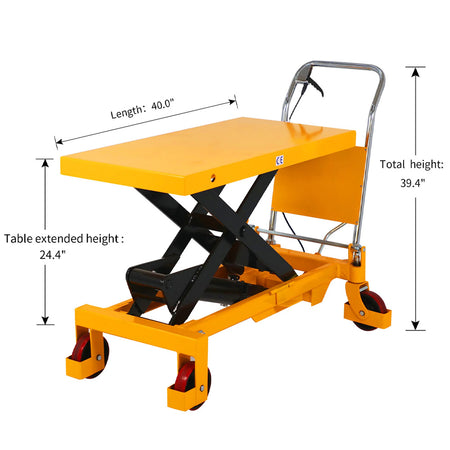 Single Scissor Lift Table, 2200 lbs, 39.4" Lifting Height - Apollo Forklift