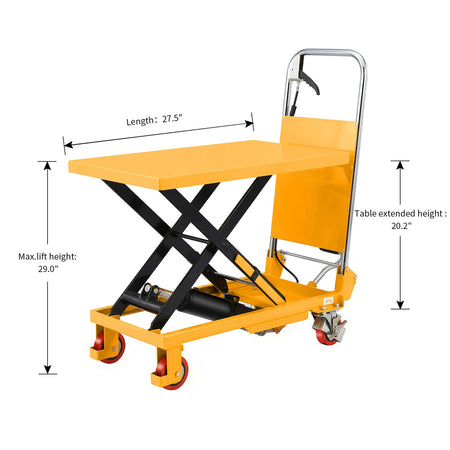 Single Scissor Lift Table, 330 to 1760 lbs, 29" to 39.5" Lifting Height - Apollo Forklift