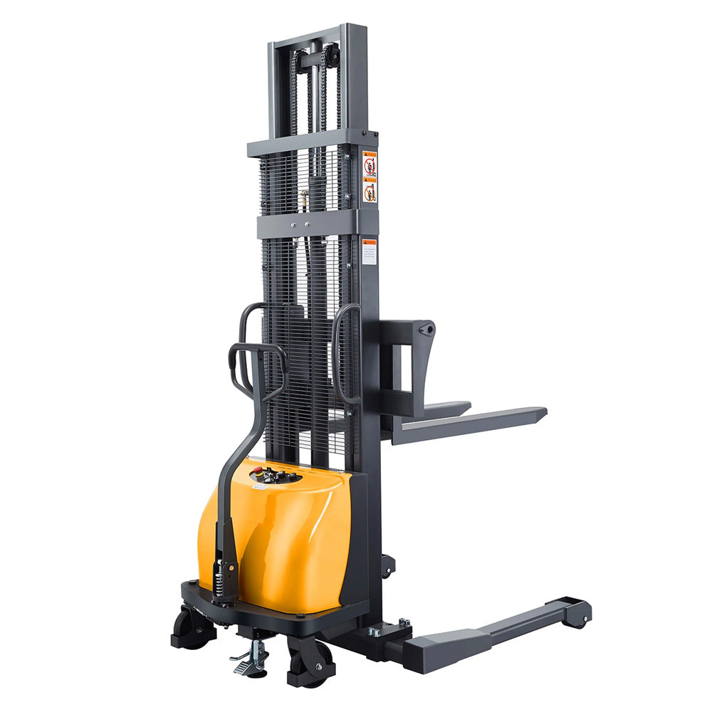 Semi-Electric Straddle Stacker, 3300 lbs Capacity, 118" Lifting Height - Apollo Forklift