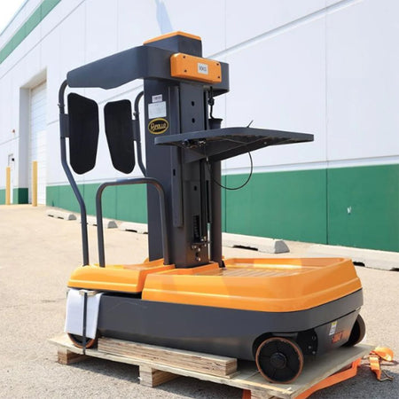 Fully Electric Mini Order Picker with Load Tray, 200 lbs Capacity - Apollo Forklift