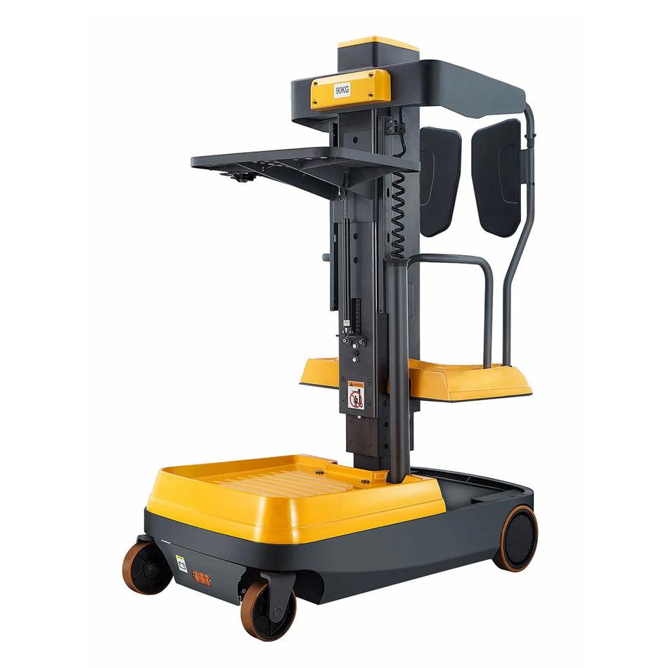 Fully Electric Mini Order Picker with Load Tray, 200 lbs Capacity - Apollo Forklift