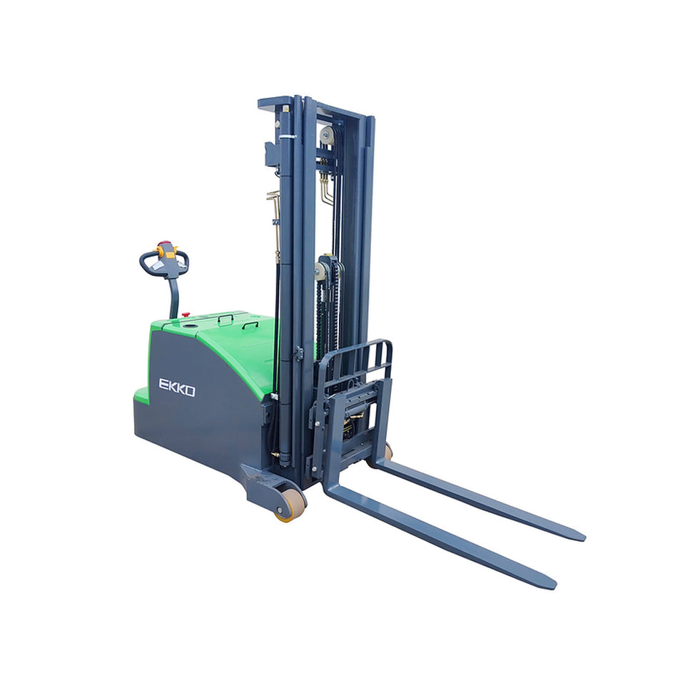 EKKO EK14CS-189Li Lithium Counterbalanced Walkie Stacker Side Shifting - 3000 lbs Capacity