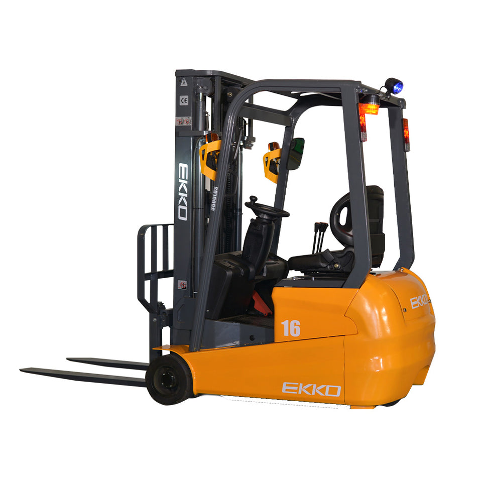 Compact 3-Wheel Electric Forklift EK16A-138/177 with 3500 lbs Capacity