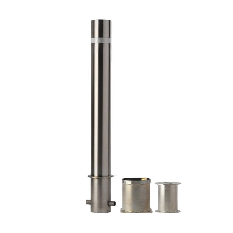 4.5" Fixed Stainless Steel Bollard - Embedded Installation - 35.5" Height - 316 Grade (Sleeve Included)