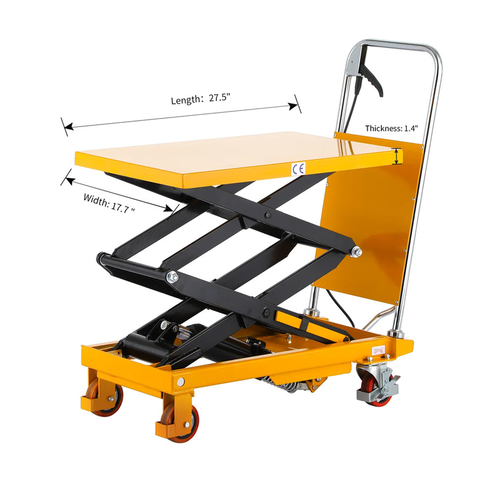 Double Scissor Lift Table, 330-1760 lbs, 43"-59" Lifting Height - Apollo Forklift