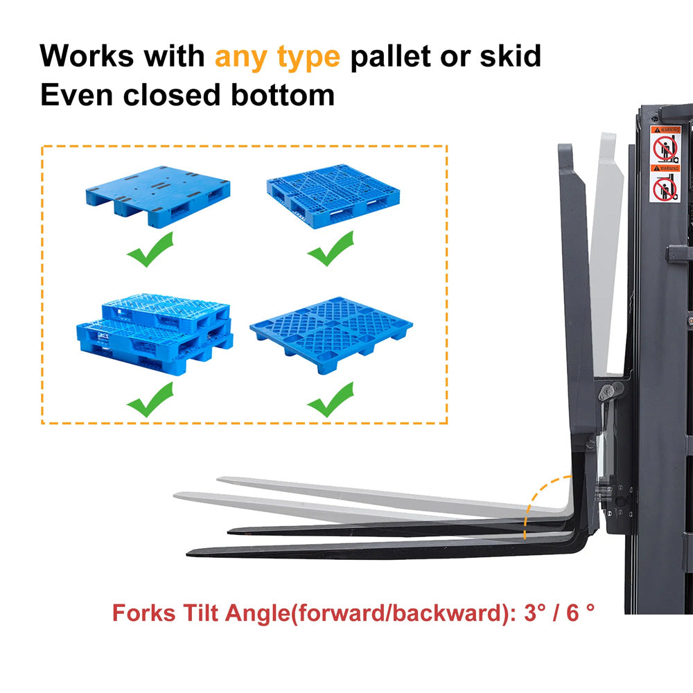 Counterbalanced Electric Stacker, 1,200-3,300 lbs Capacity - Apollo Forklift