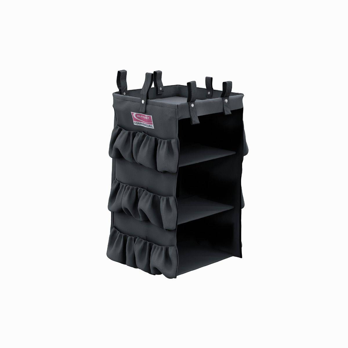 3-Sided Hanging Bag With Shelves, Black - Suncast Commercial