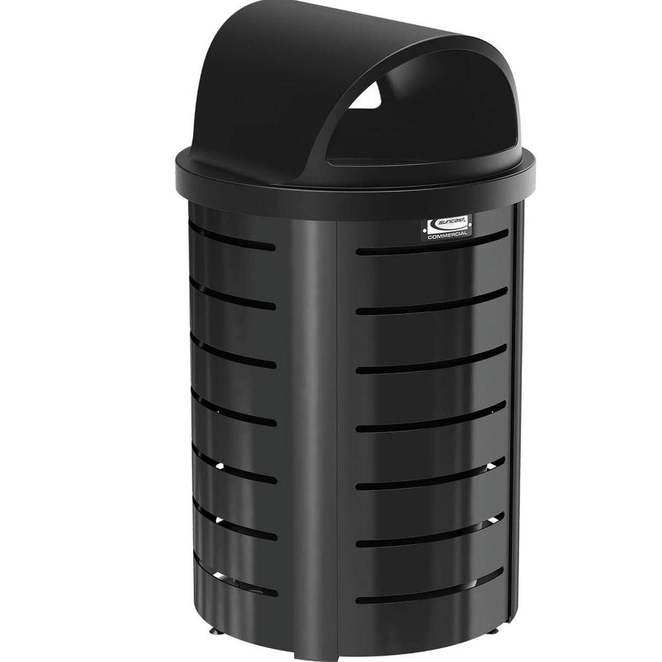 35 Gallon Outdoor Decorative Metal Trash Can With Roto-Molded Lid - Suncast Commercial