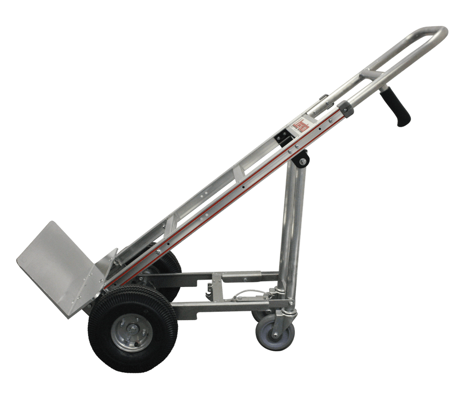 B&P Aluminum Hand Truck 60" w/ 4th Wheel Attachment - 600lb Capacity - B&P Manufacturing