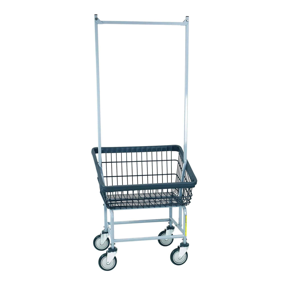 Front Load Laundry Cart with Double Pole Rack - R&B Wire