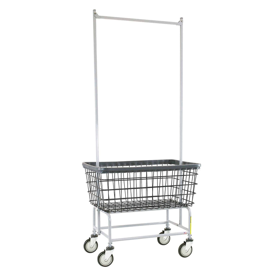 Large Capacity Laundry Cart with Double Pole Rack - R&B Wire