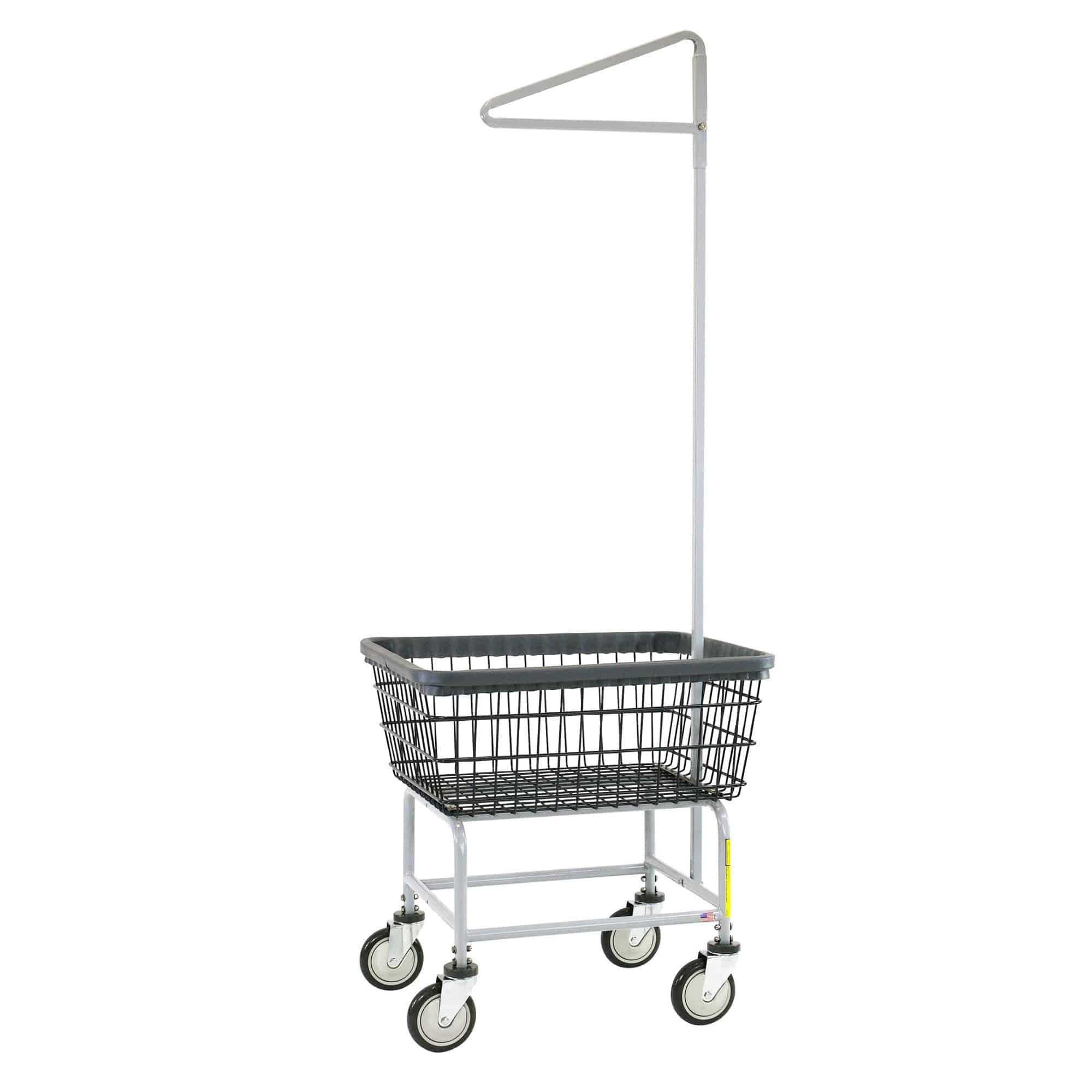 Laundry Cart with Single Pole Rack - R&B Wire