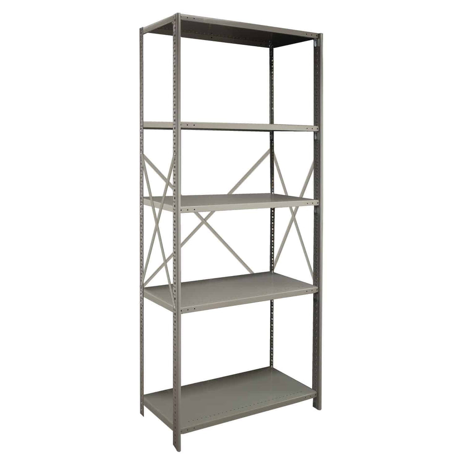 2000 Series Open Steel Shelving Beaded Post with 5 Shelves - Lyon