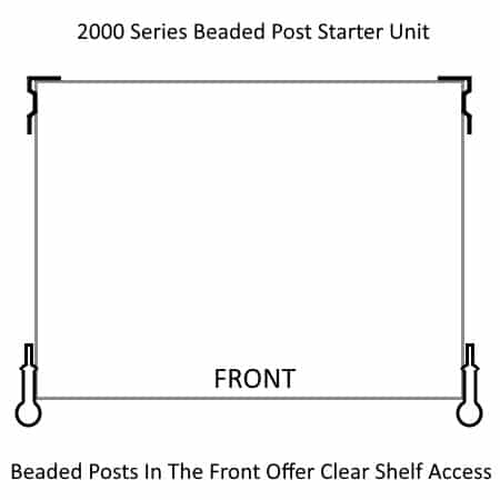 2000 Series Open Steel Shelving Beaded Post with 5 Shelves - Lyon