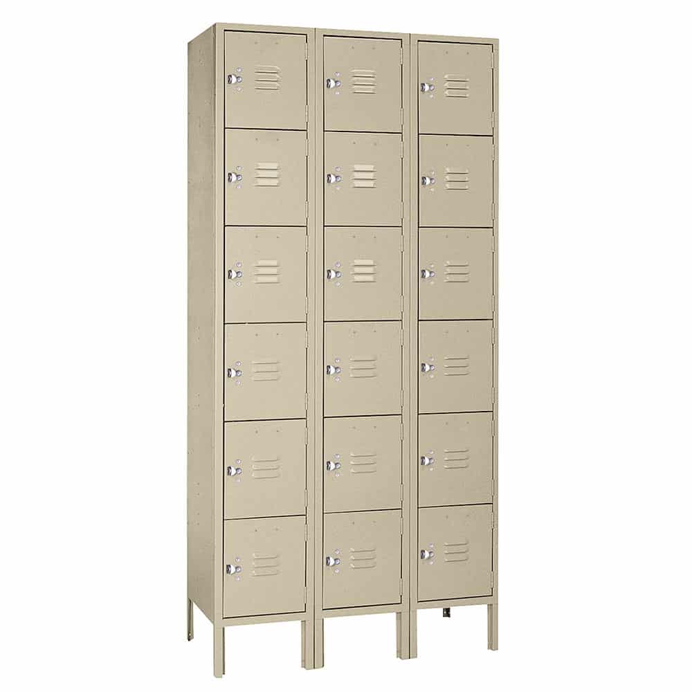 Six Tier 12"w x 12"d x 78"h Standard Metal Locker 3 Wide - Lyon