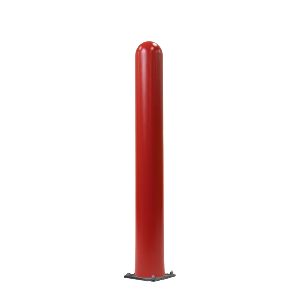 Red Steel Bollard and Cover