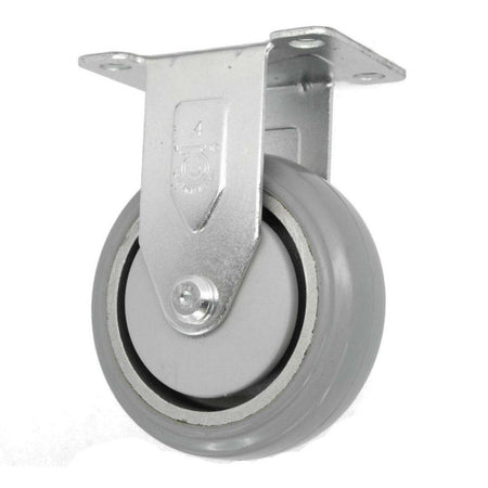 4" x 1-1/4" Mold-On Rubber Aluminum Wheel Rigid Caster - 250 lbs. capacity - Durable Superior Casters