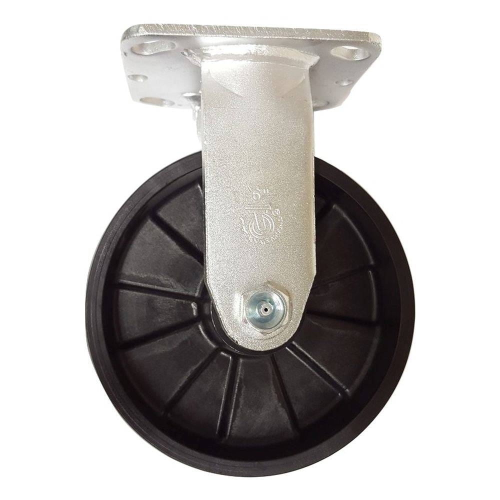 6" x 2" MaxRok Wheel Rigid Caster - 1200 lbs. Capacity - Durable Superior Casters