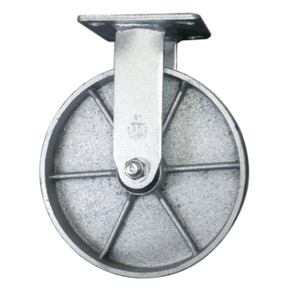 8" x 2" Semi-Steel Wheel Rigid Caster - 1250 lbs. capacity - Durable Superior Casters