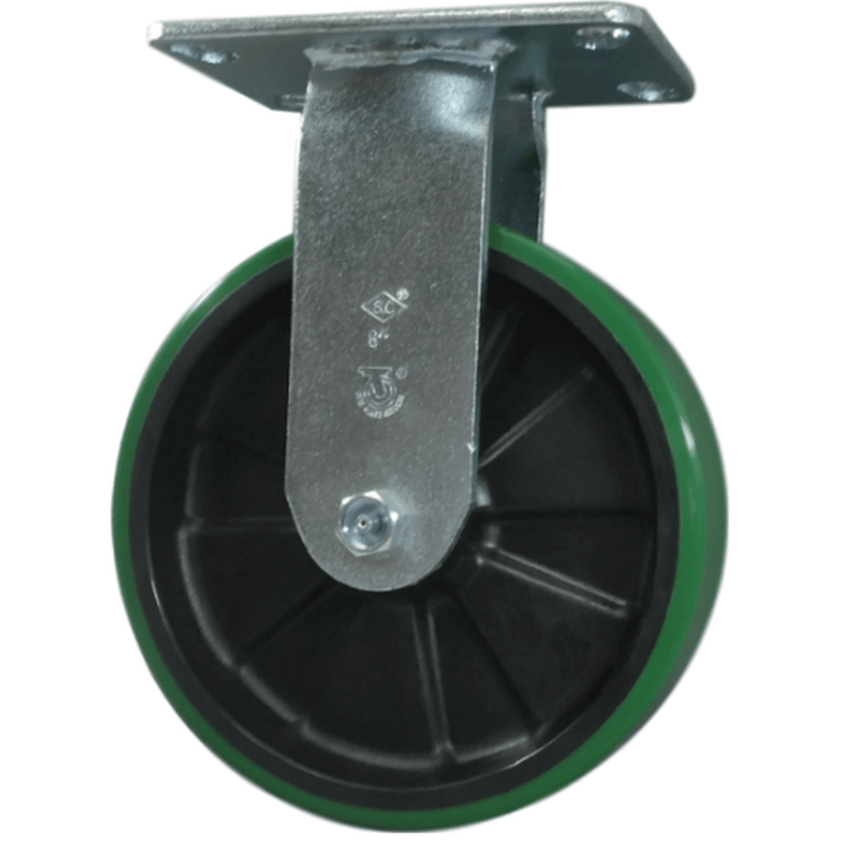 8" x 2" Heavy Duty Polyon MaxRok Wheel Rigid Caster - 1400 lbs. capacity - Durable Superior Casters