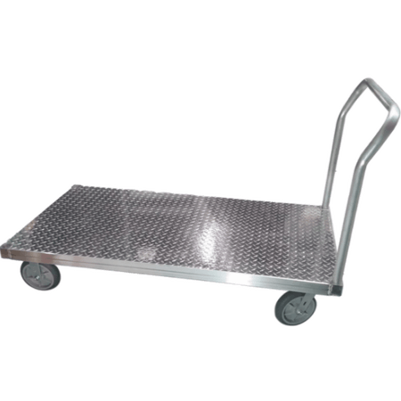 B&P Aluminum Platform Truck 30"W x 60"L - 2,000lb Cap. - Diamond Plate - B&P Manufacturing