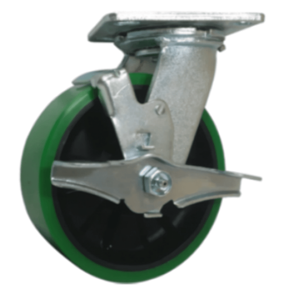 6" x 2" Polyon MaxRok Swivel Caster w/ Top Lock Brake - 1200 lbs. Cap. - Durable Superior Casters