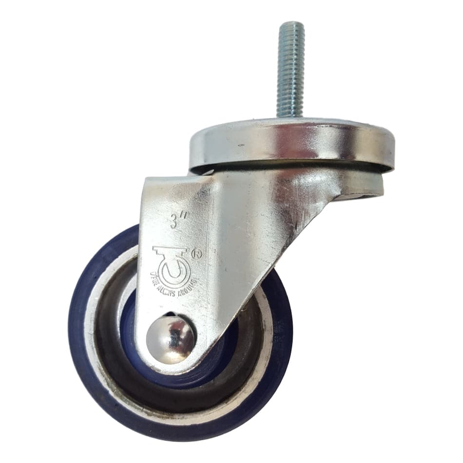 3" x 1-1/4" Polyon Alum. Threaded Swivel Stem Caster (3/8")  - 350 lbs. Cap. - Durable Superior Casters