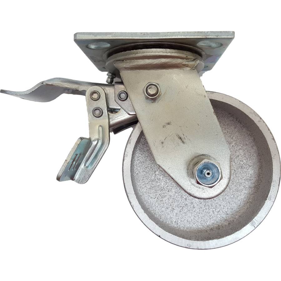 5" x 2" Semi-Steel Wheel Swivel Caster w/ Total Lock Brake - 1000 lbs. Cap. - Durable Superior Casters