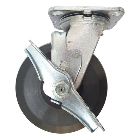 6" x 2" Ergolastomer Wheel Swivel Caster W/ Brake - 1250 lbs. Capacity - Durable Superior Casters