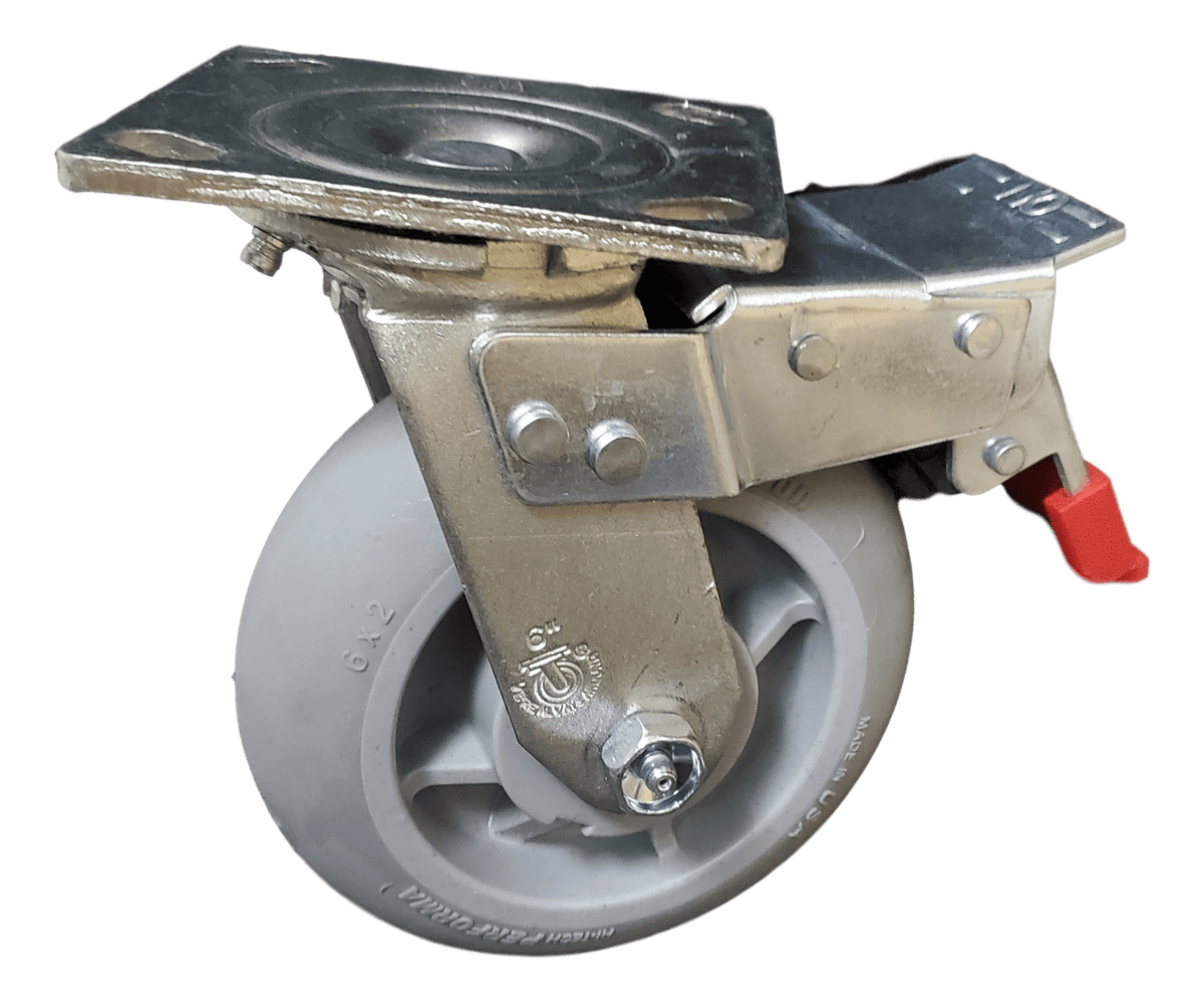 6" x 2" Colson Performa Wheel Swivel Caster w/ Total Lock Brake - 450 lbs. Capacity - Colson