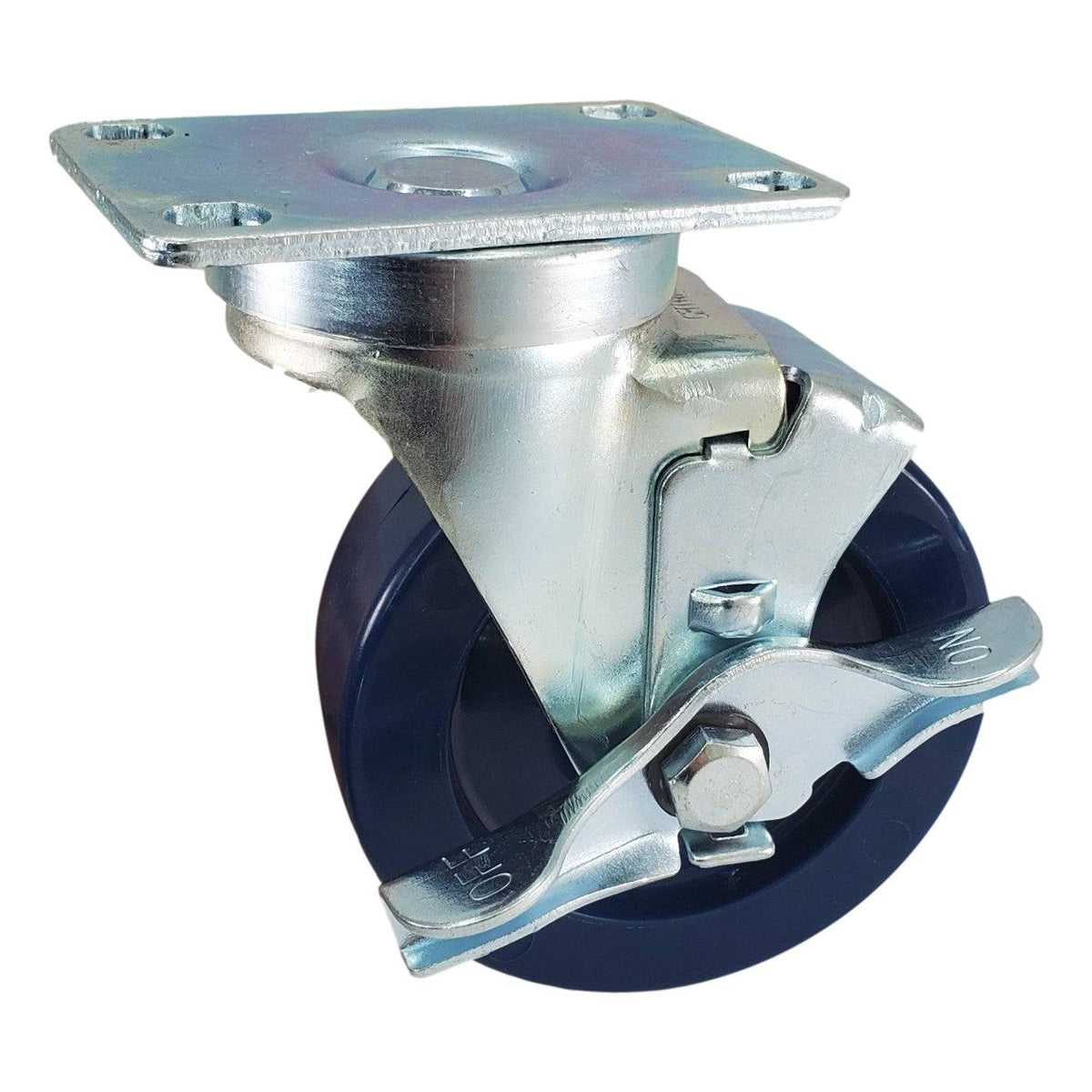 4" x 1-1/4" DuraLastomer Wheel Swivel Caster w/Top Lock Brake - 350 lbs. Capacity - Durable Superior Casters