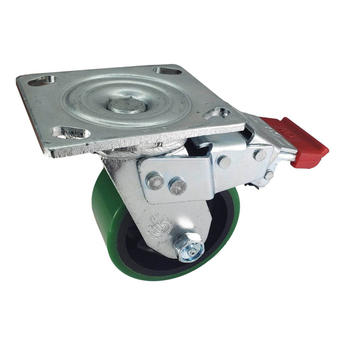 4" x 2" Polyon MaxRok Wheel Swivel Caster w/ Total Lock Brake - 700 lbs. capacity - Durable Superior Casters