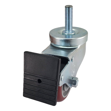 3" x 1-1/4" Polymadic Wheel Threaded Stem w/ Total Lock Brake- 300 Lbs. Capacity - Durable Superior Casters
