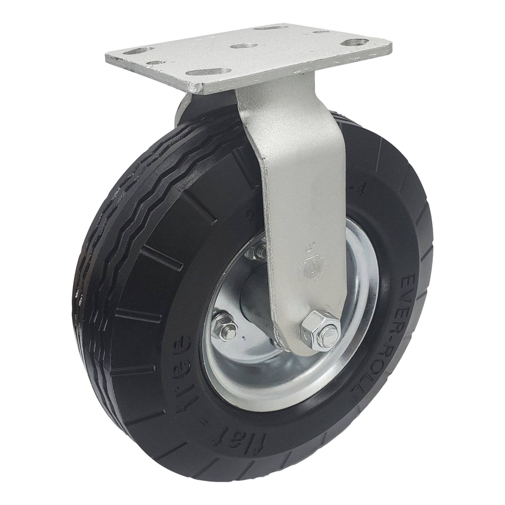 8" x 2-3/4" Ever-Roll Flat Free Wheel Rigid Caster - 250 lbs. Capacity - Durable Superior Casters