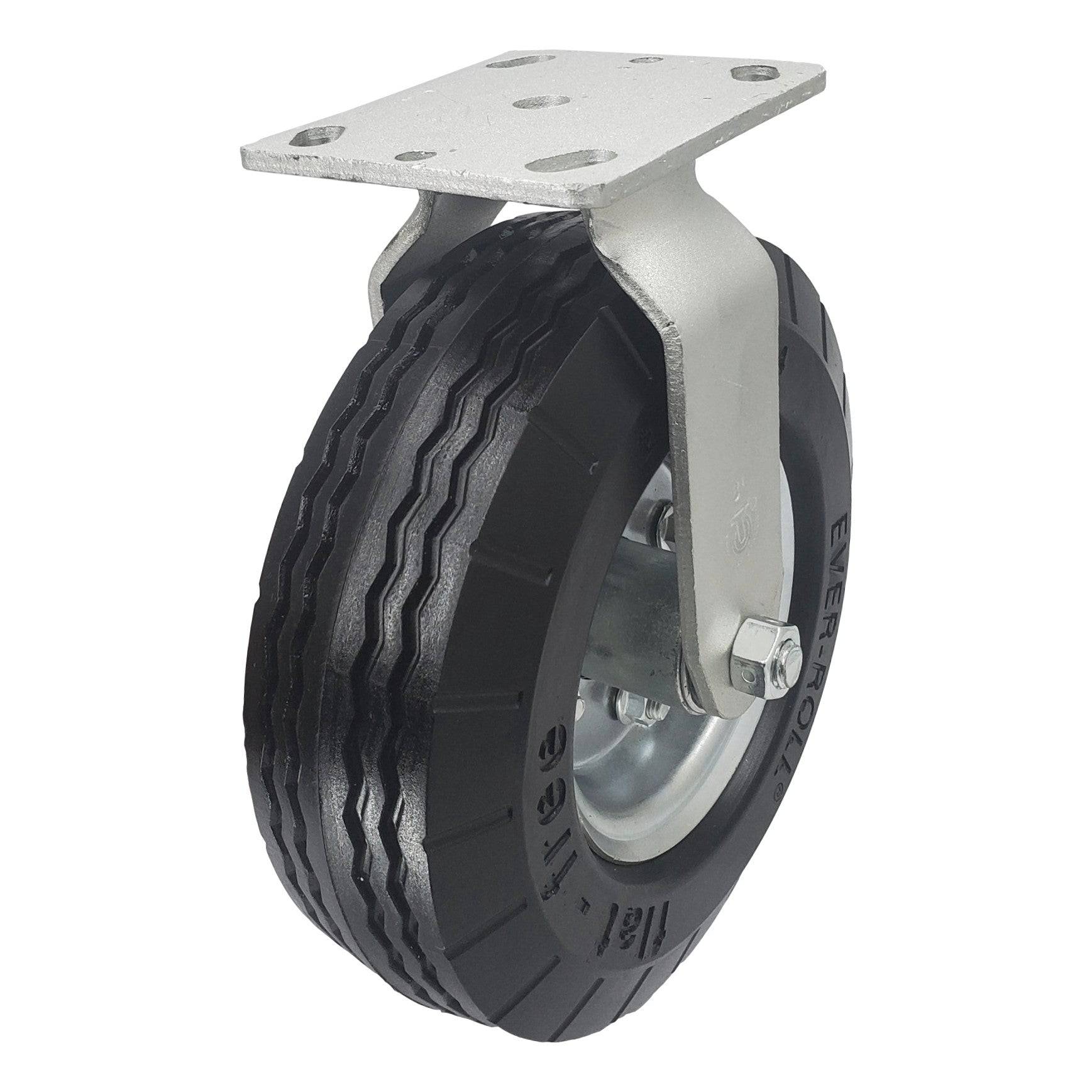 8" x 2-3/4" Ever-Roll Flat Free Wheel Rigid Caster - 250 lbs. Capacity - Durable Superior Casters