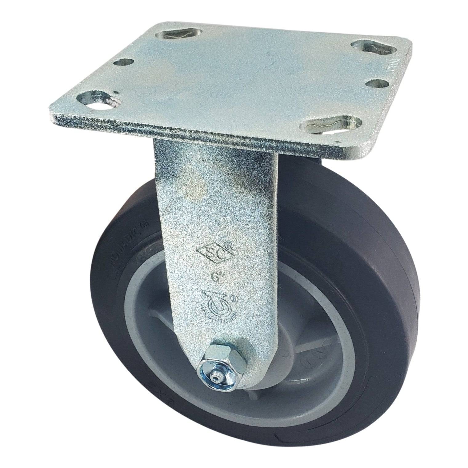 6" x 2" Nomadic Wheel Rigid Caster - 600 lbs. capacity - Durable Superior Casters